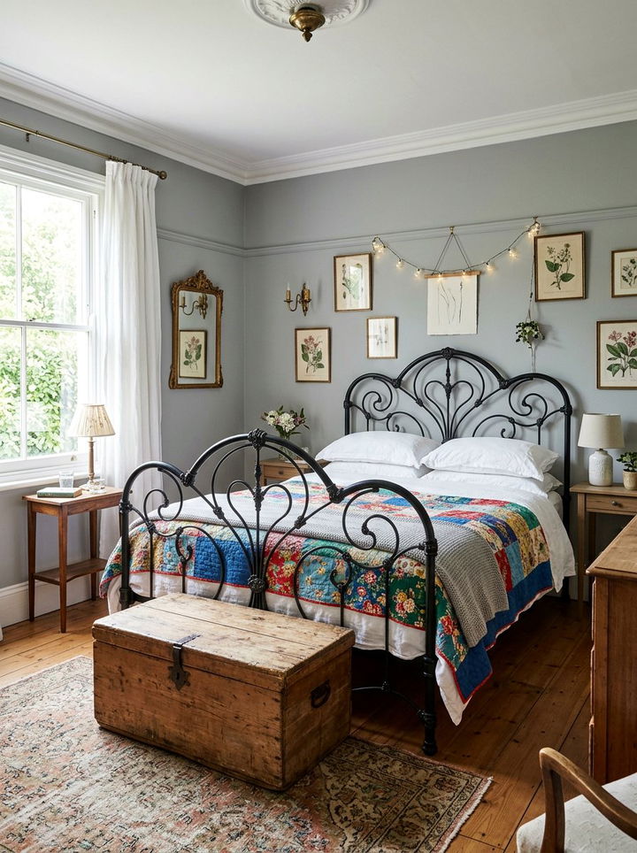 Soft grey vintage bedroom - 30 vintage bedroom color ideas