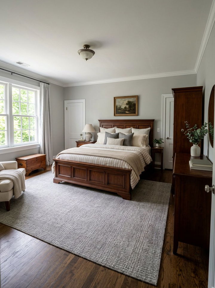 Soft grey wool rug - 30 traditional grey bedroom ideas