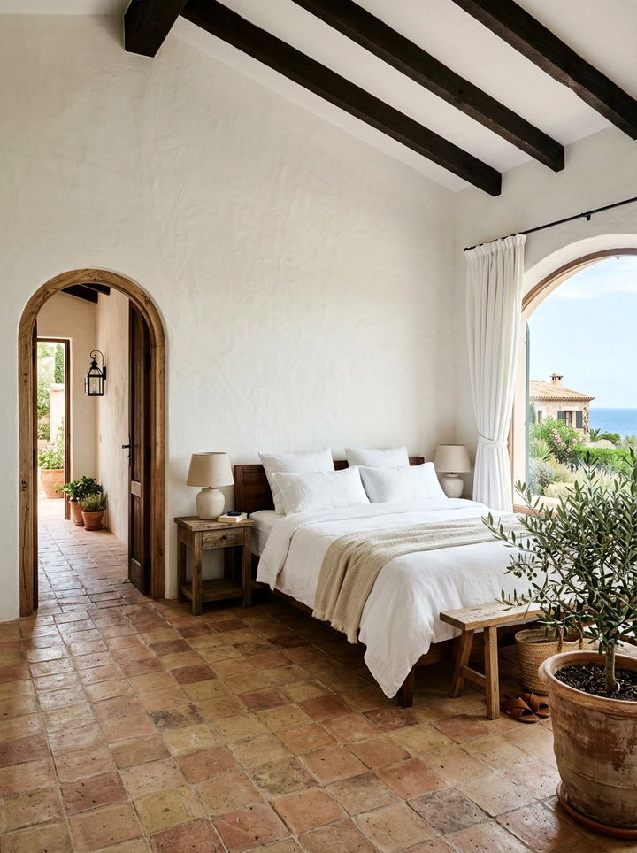 Soft ivory plaster wallpaper - 30 bedroom neutral wallpapers