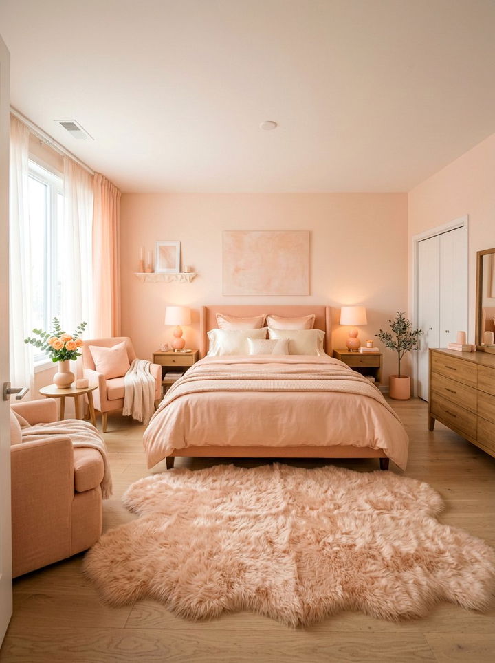 Soft peach bedroom - 30 peach bedroom ideas