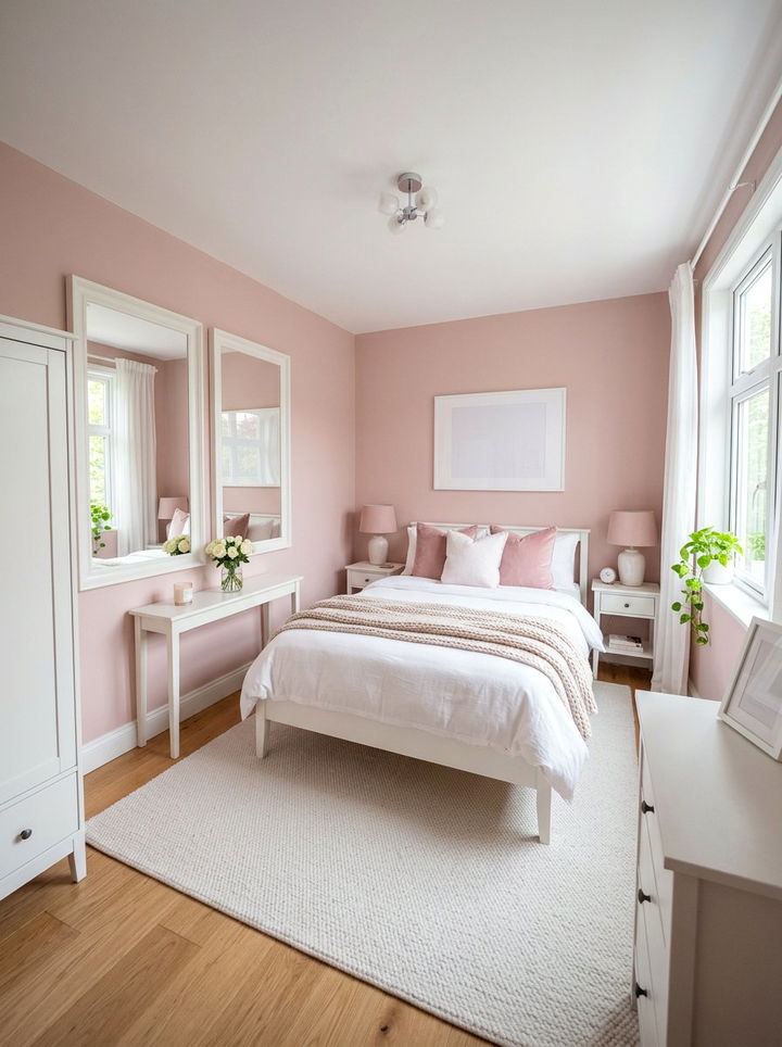 Soft pink and white small bedroom - 30 pink and white bedroom ideas