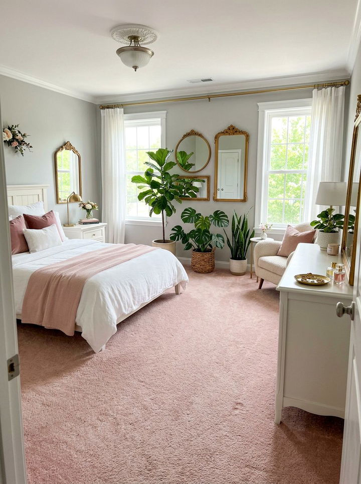 Soft pink bedroom carpet - 30 bedroom carpet ideas