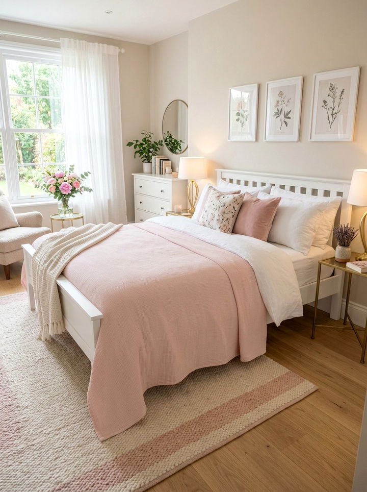 Soft pink breathable cotton layer - 30 bedroom cotton blankets