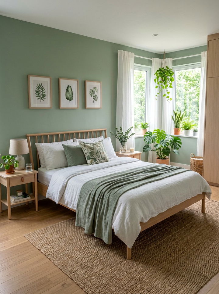 Soft sage green bedroom - 30 summer inspired bedroom color ideas