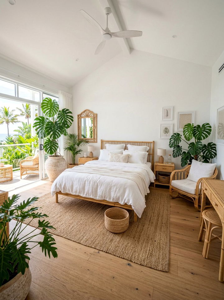 Soft white tropical bedroom - 30 tropical bedroom color ideas