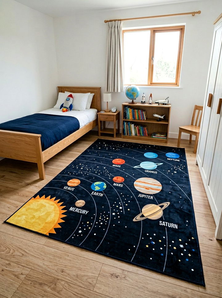 Solar System Area Rug - 30 solar system bedroom ideas