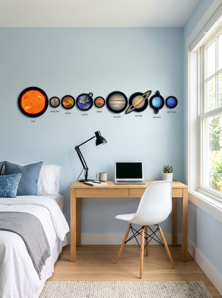 Solar System Wall Art - 30 galaxy bedroom ideas