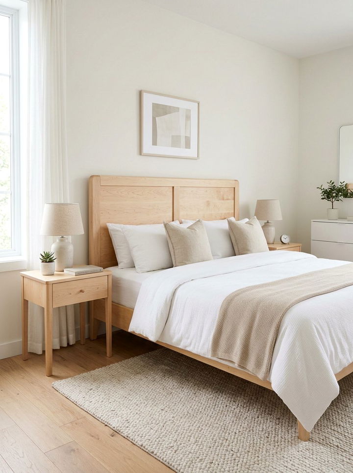 Solid Maple Headboard - 30 bedroom wooden headboards