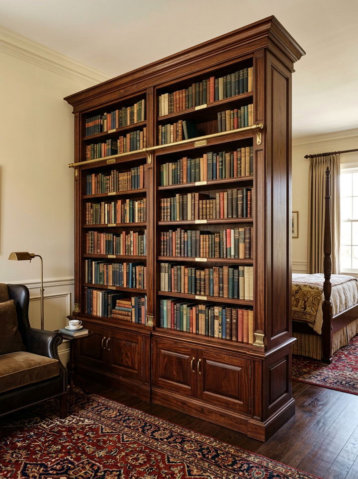 Solid Wood Bookshelf - 30 bedroom bookshelf dividers