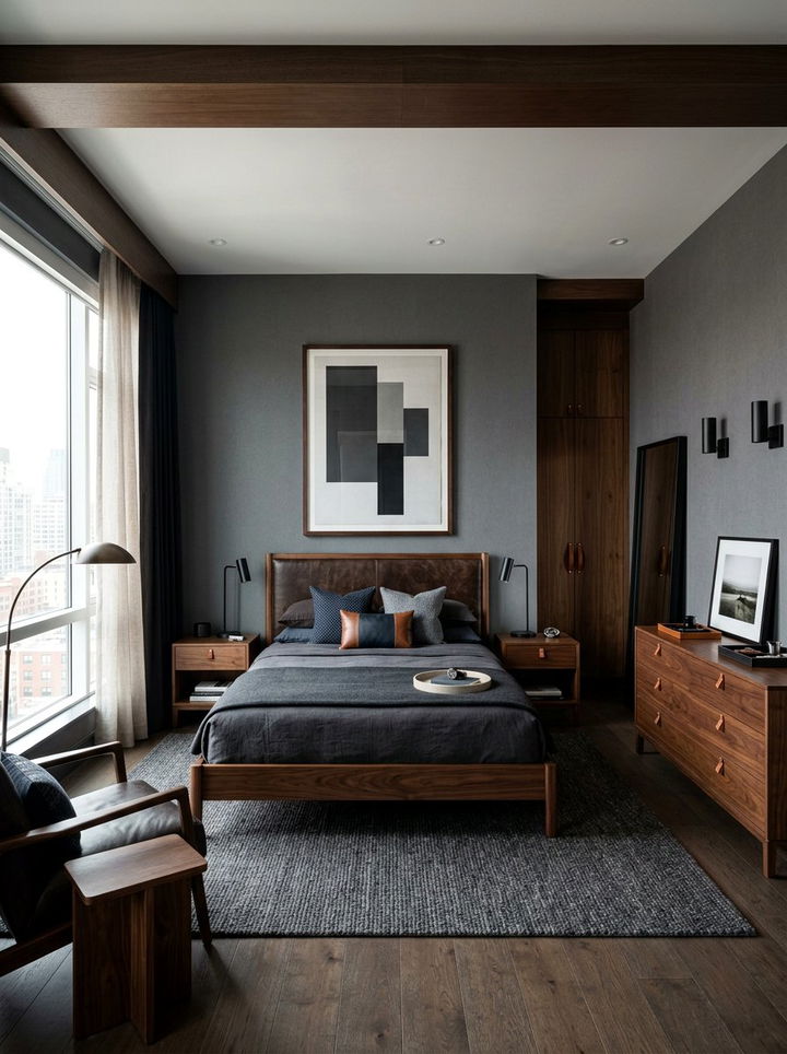 Sophisticated Masculine Bedroom - 30 quick bedroom ideas
