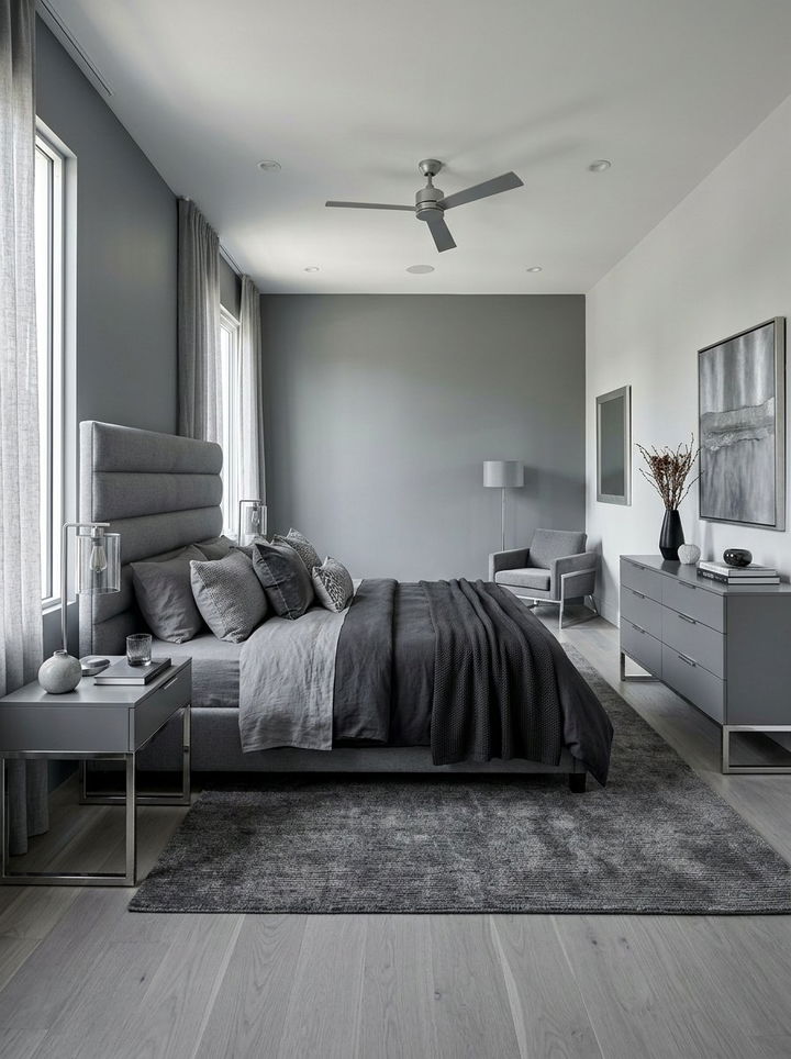 Sophisticated Steel Gray Bedroom - 30 gray bedroom furniture ideas