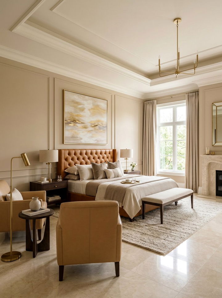 Sophisticated beige bedroom - 30 bedroom beige walls