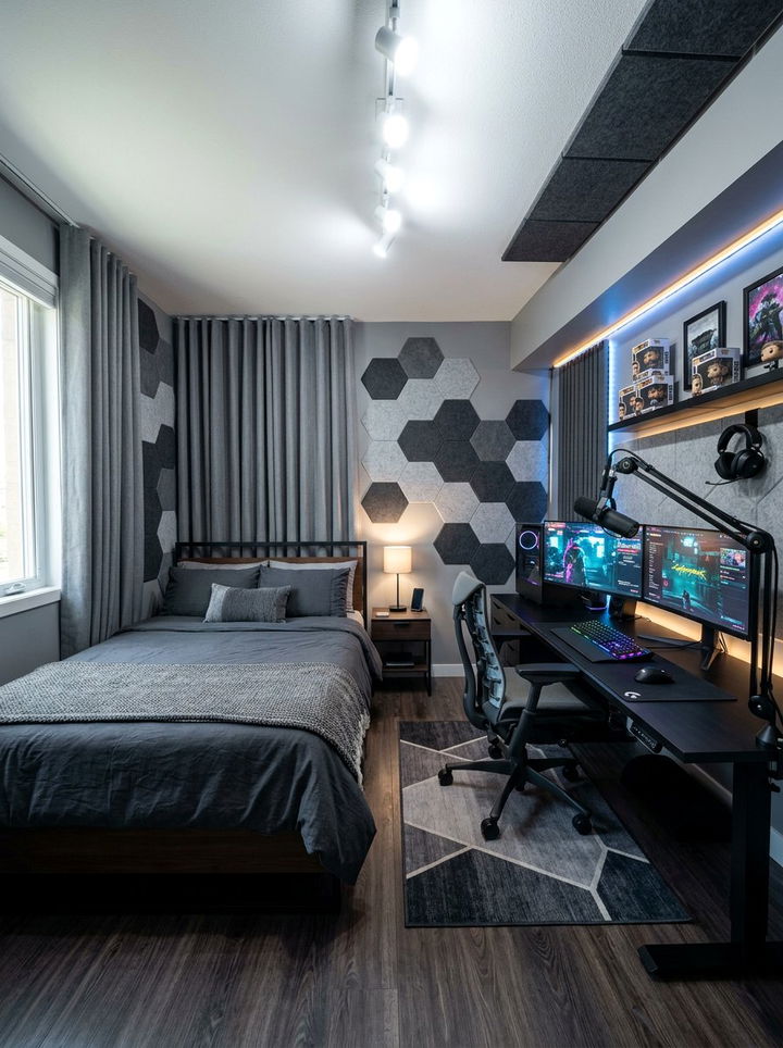 Soundproof Gaming Studio - 30 streaming setup bedroom ideas