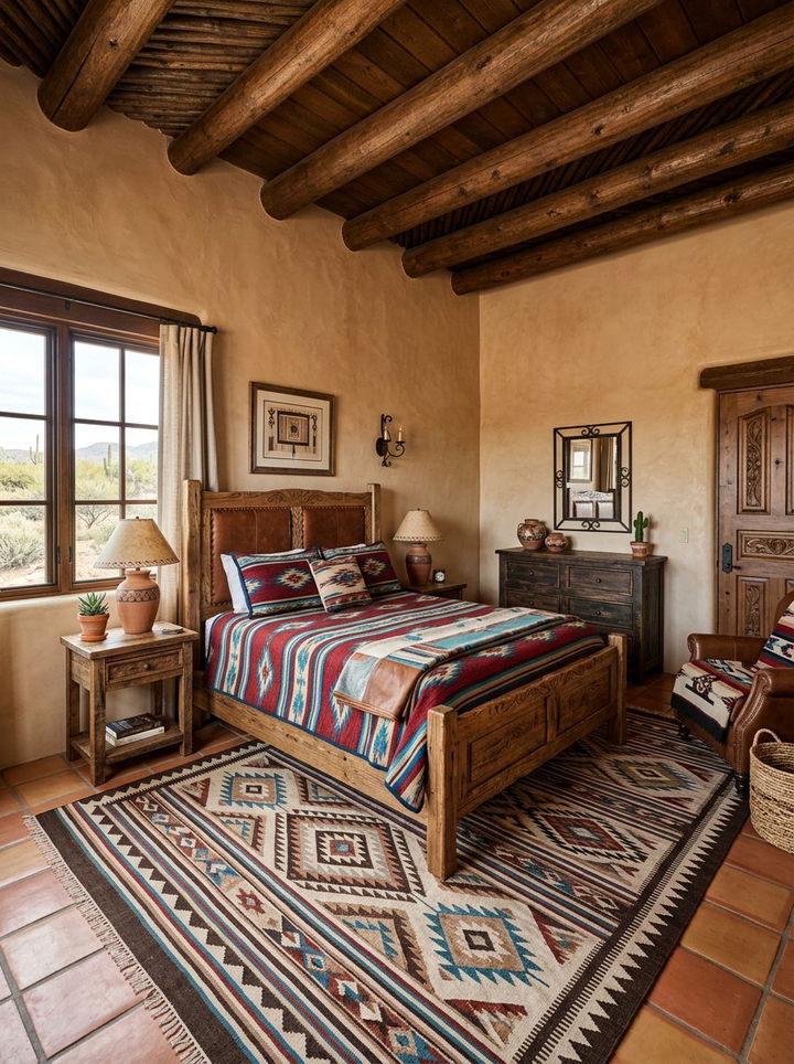 Southwest style bedroom - 30 rustic beige bedroom ideas