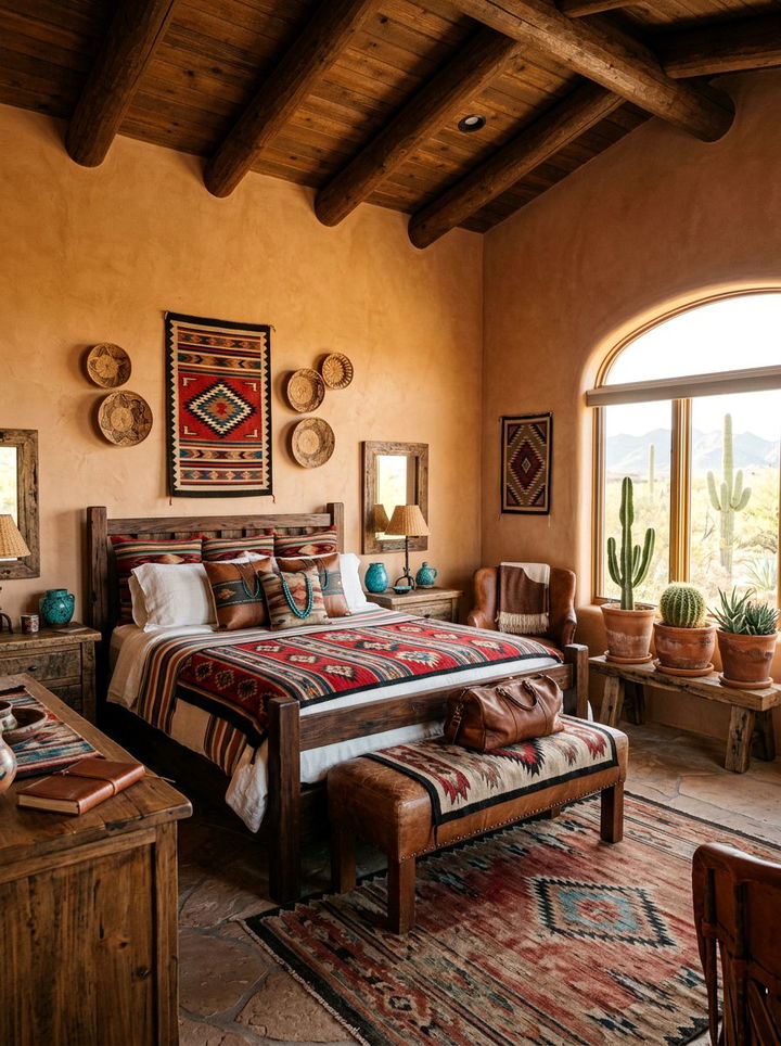 Southwestern terracotta bedroom - 30 bedroom terracotta walls
