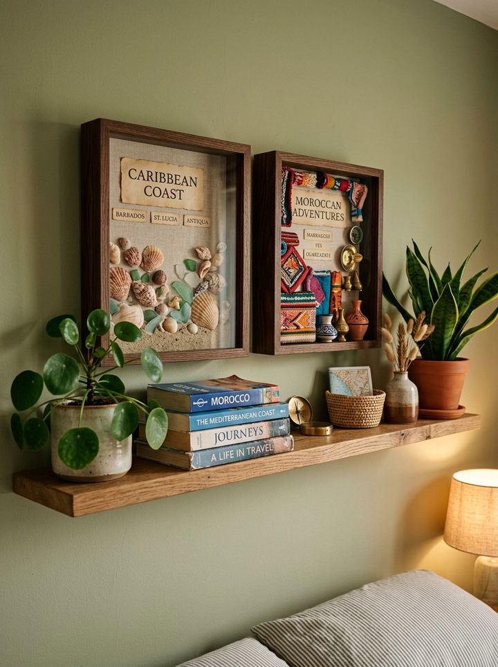 Souvenir Shadow Box - 30 bedroom travel souvenir ideas