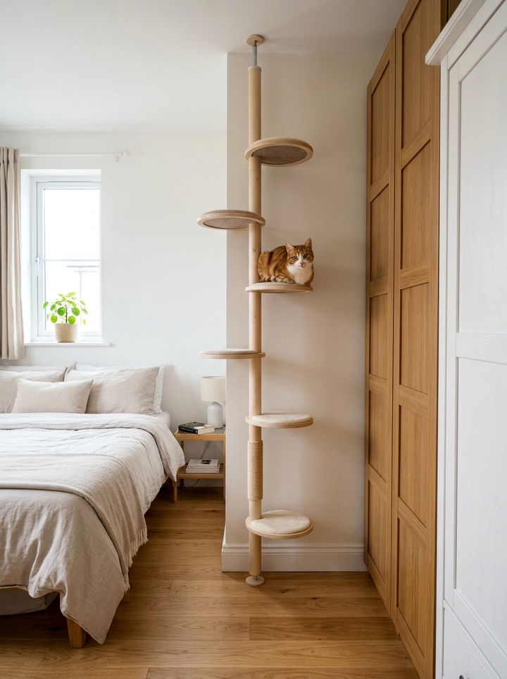 Space Saving Cat Tree - 30 cat tree bedroom ideas