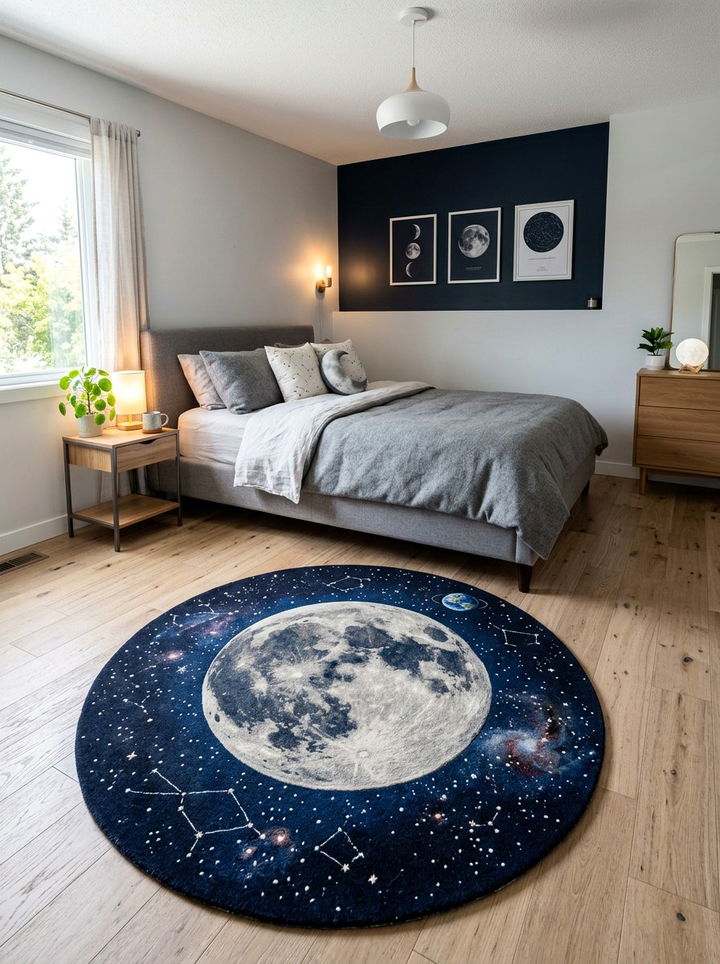 Space Themed Area Rug - 30 space themed bedroom ideas