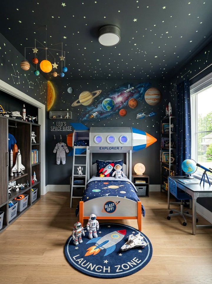 Space adventure bedroom - 30 toddler bedroom ideas