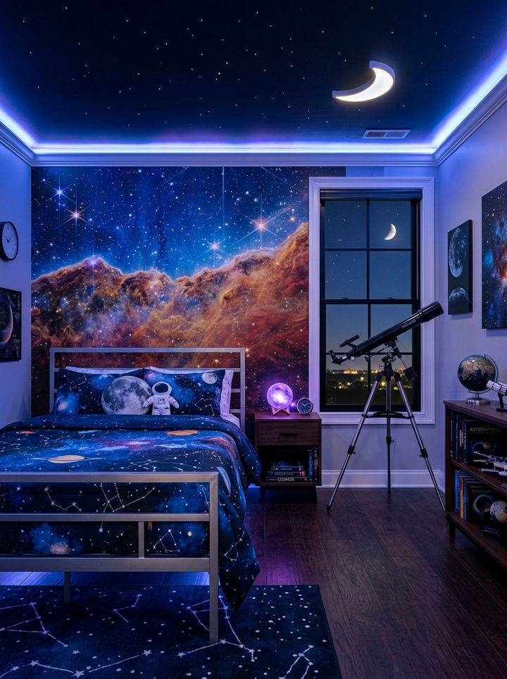 Space and Galaxy Theme - 30 teenage boy bedroom ideas