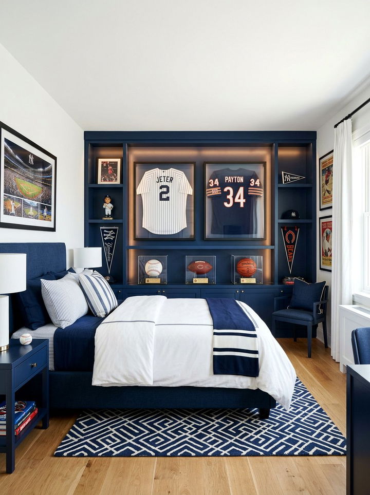 Sports Memorabilia Case - 30 bedroom hobby display ideas