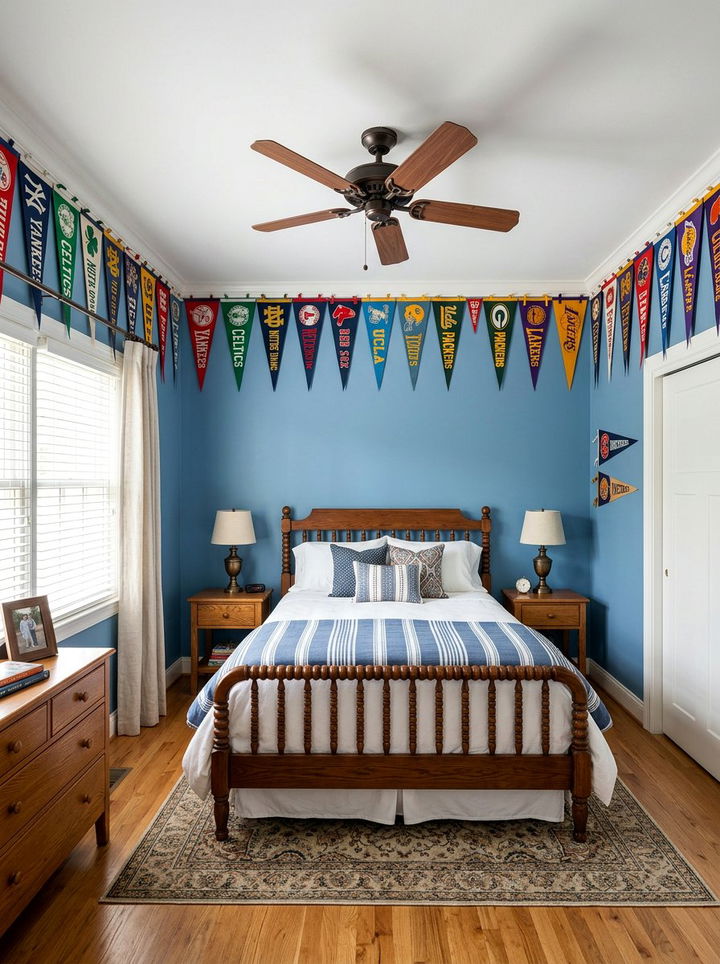 Sports Pennant Border - 30 football bedroom ideas