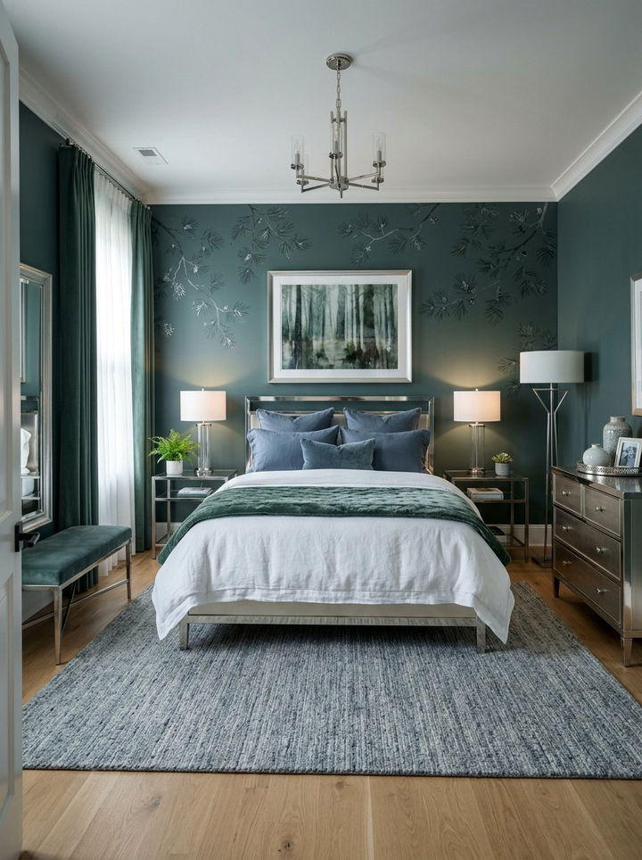 Spruce green walls - 30 forest inspired bedroom color ideas