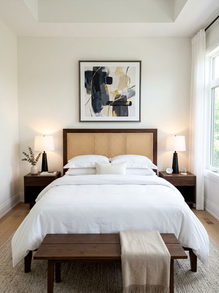 Square Cane Headboard - 30 bedroom cane headboards