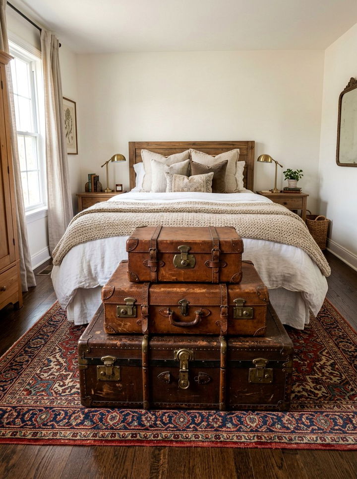 Stacked Storage Trunks - 30 bedroom storage solutions