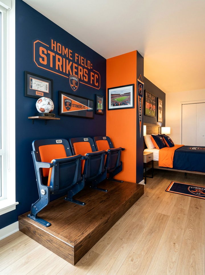 Stadium Seating Bedroom - 30 hockey bedroom ideas