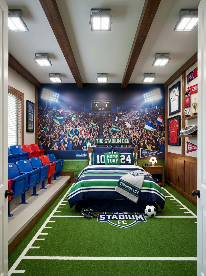 Stadium bedroom - 30 sports themed bedroom ideas