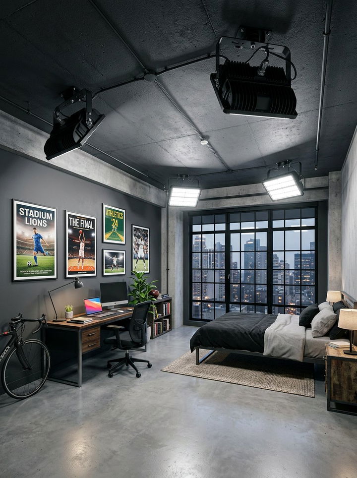 Stadium light fixtures - 30 soccer bedroom ideas