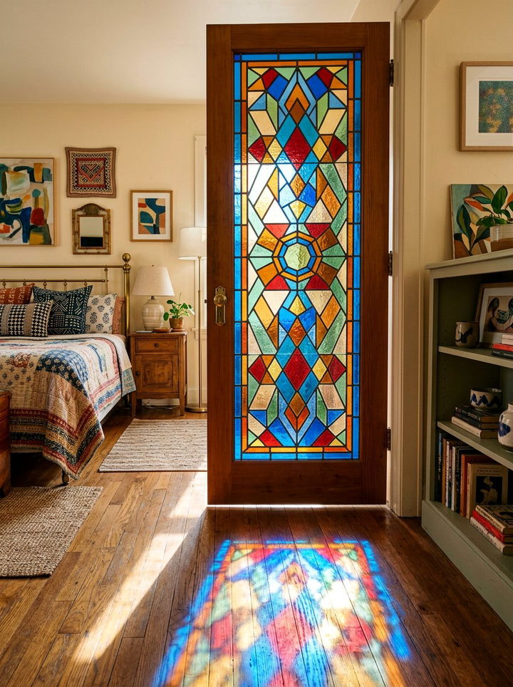 Stained Glass Bedroom Door - 30 bedroom door ideas