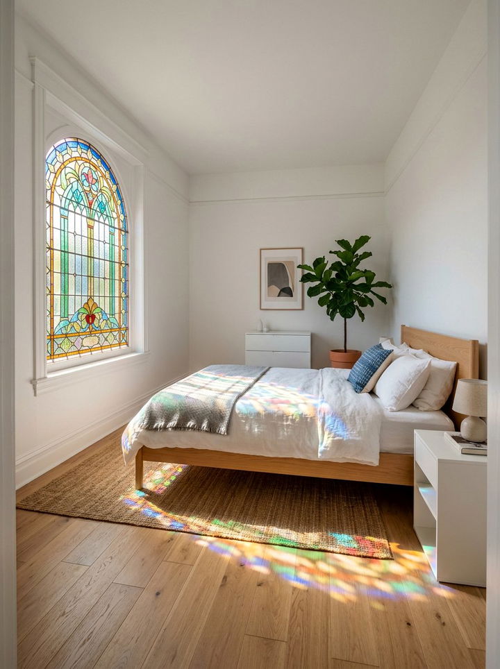 Stained Glass Window Panel - 30 handcrafted bedroom ideas