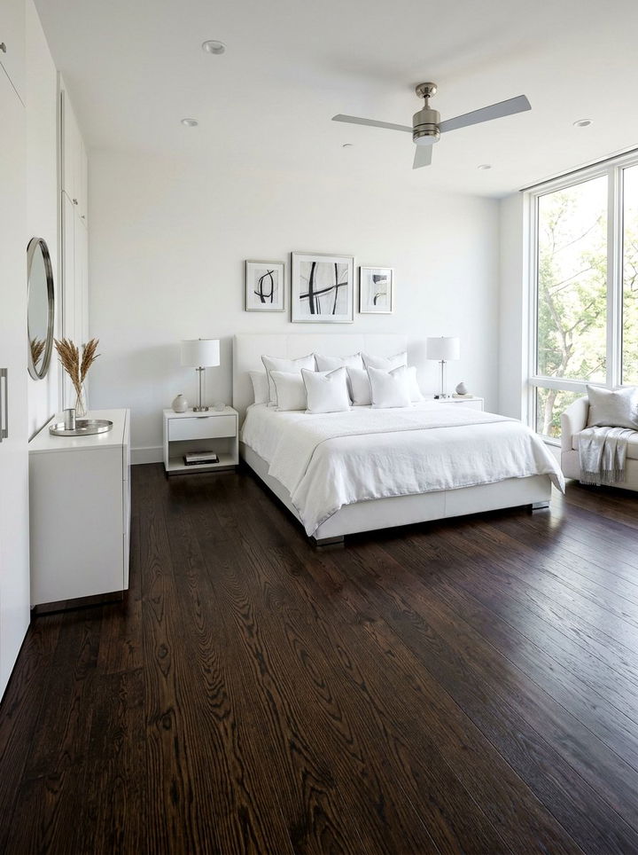 Stained Wood Floor - 30 bedroom hardwood floors