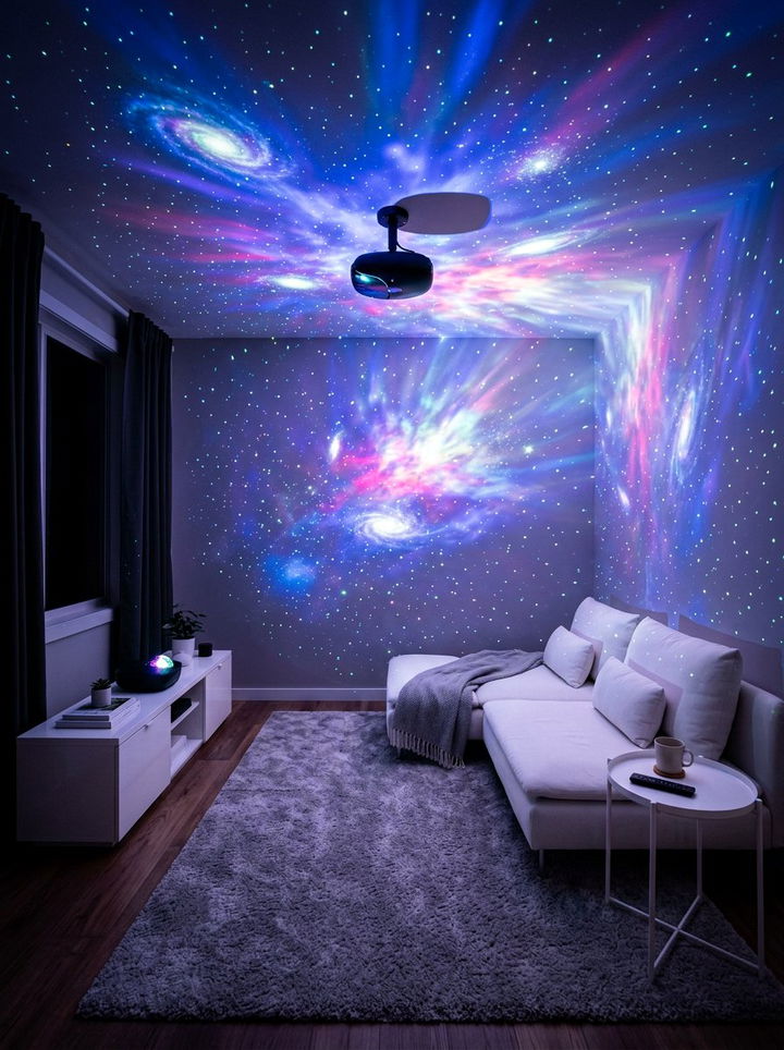 Star Projector Room - 30 planet bedroom ideas