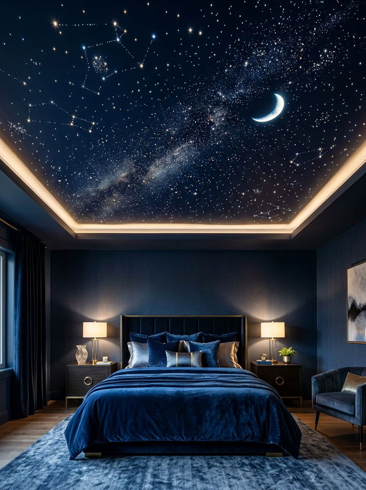 Starry Night Ceiling - 30 planet bedroom ideas