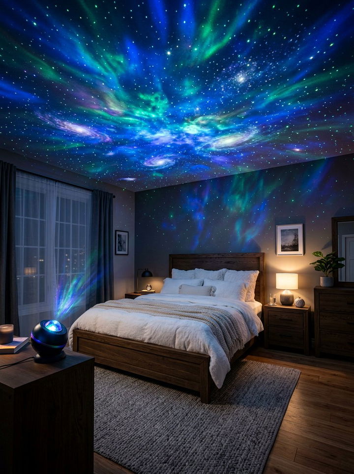 Starry Night Ceiling Projector - 30 galaxy bedroom ideas