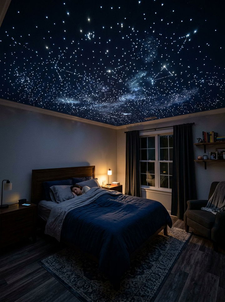 Starry Night Ceiling - 30 bedroom ceiling design ideas