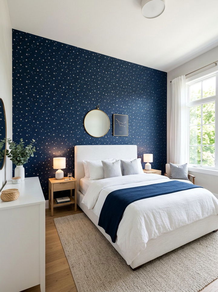 Starry Night Wallpaper - 30 solar system bedroom ideas