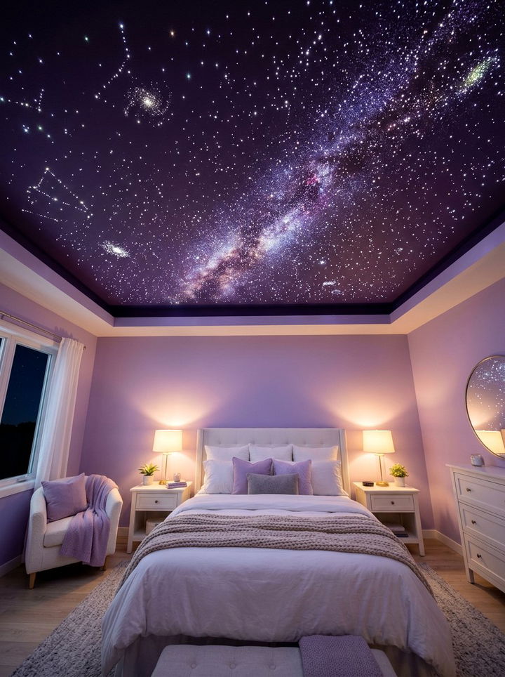 Starry night ceiling - 30 princess bedroom ideas