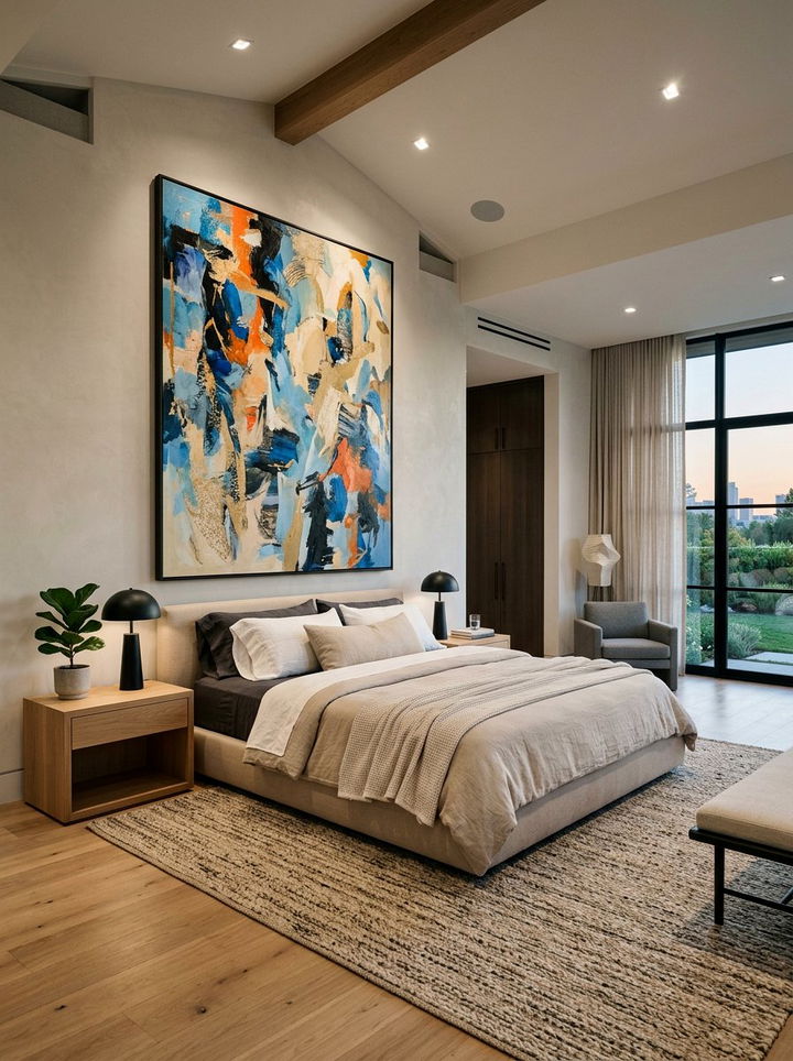 Statement Art Master Suite - 30 luxury bedroom ideas