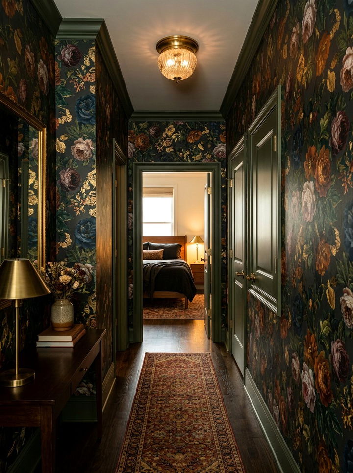 Statement Wallpaper Accent - 30 bedroom hallway ideas