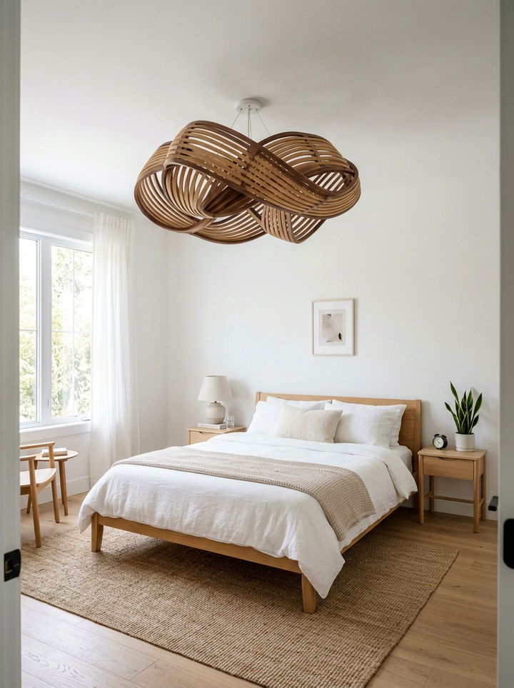 Statement ceiling light - 30 Danish bedroom ideas