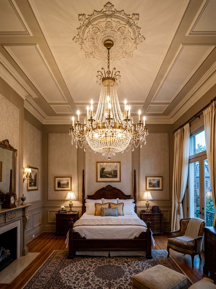 Statement chandelier period bedroom - 30 period home bedroom ideas