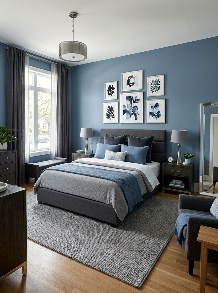 Steel Blue And Gray Bedroom - 30 steel blue bedroom ideas