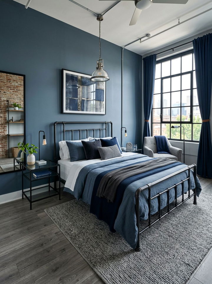 Steel Blue Bedroom - 30 cool toned bedroom ideas