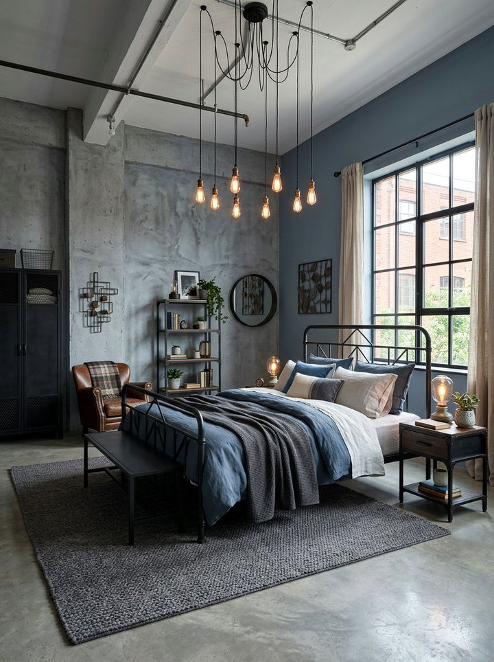 Steel Blue Bedroom - 30 contemporary blue bedroom ideas