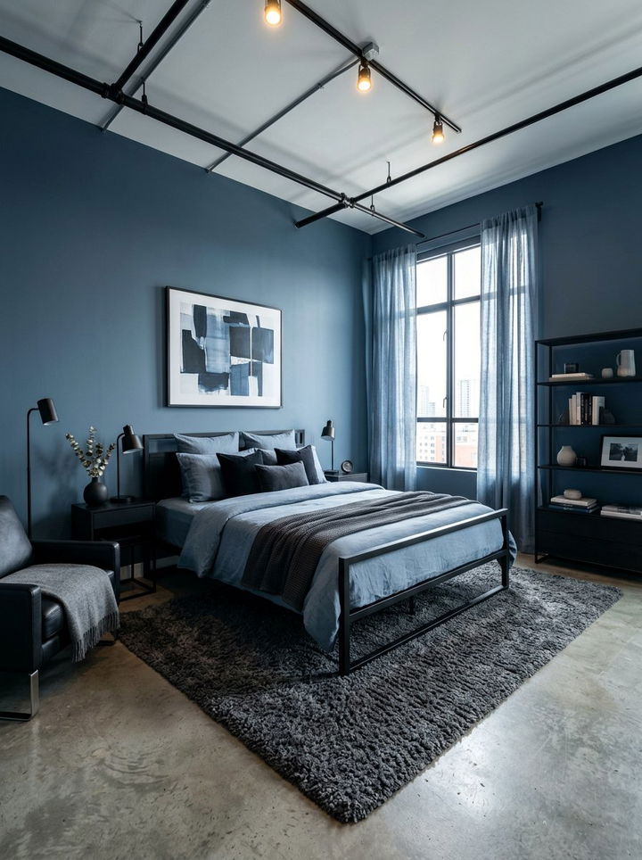Steel Blue Bedroom - 30 serene bedroom color ideas