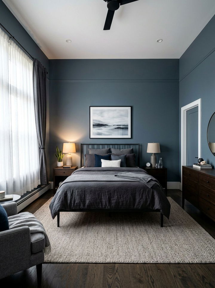 Steel Blue Finish - 30 calming bedroom color ideas